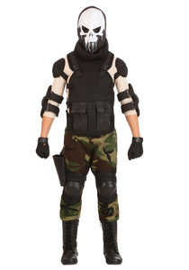 Skull Military Man Costume for Boys