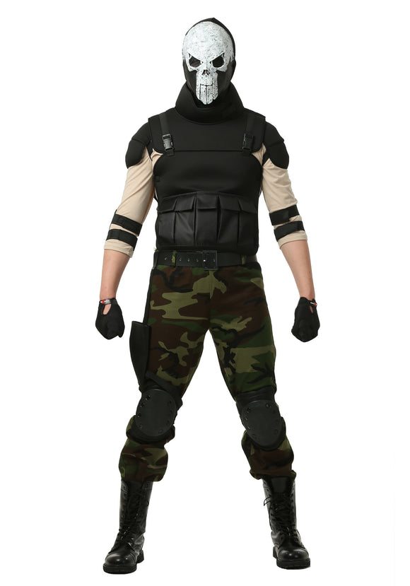 Skull Military Man Costume for Plus Size Men 2X