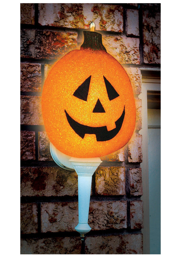 Sparkling Pumpkin Porch Light Cover - Outdoor Halloween Decorations