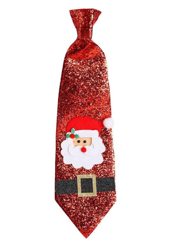 Santa Glitter-Covered Tie