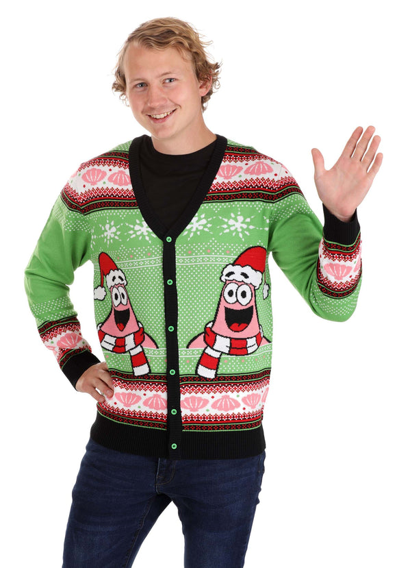 Spongebob Patrick Ugly Christmas Cardigan for Adults