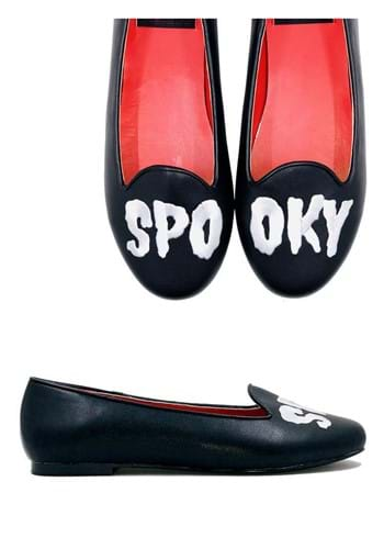 Spooky Black Ballet Flats for Women