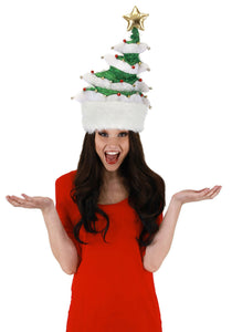 Plush Springy White Christmas Tree Hat