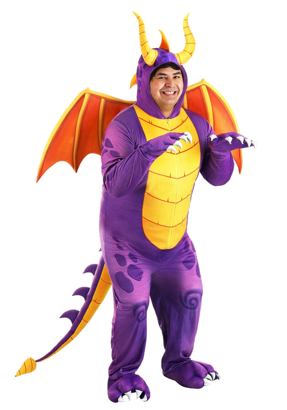 Adult Spyro the Dragon Plus Size Costume Jumpsuit