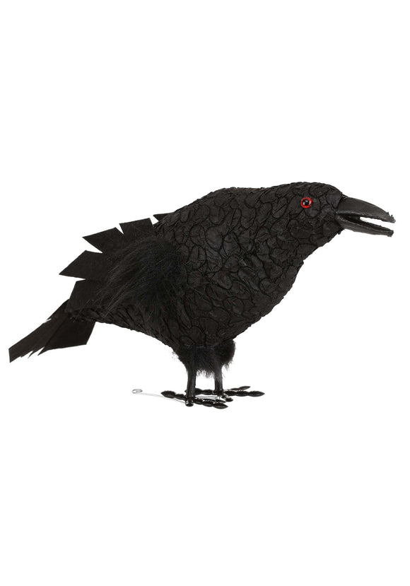Squawking Standing Black Crow Halloween Prop