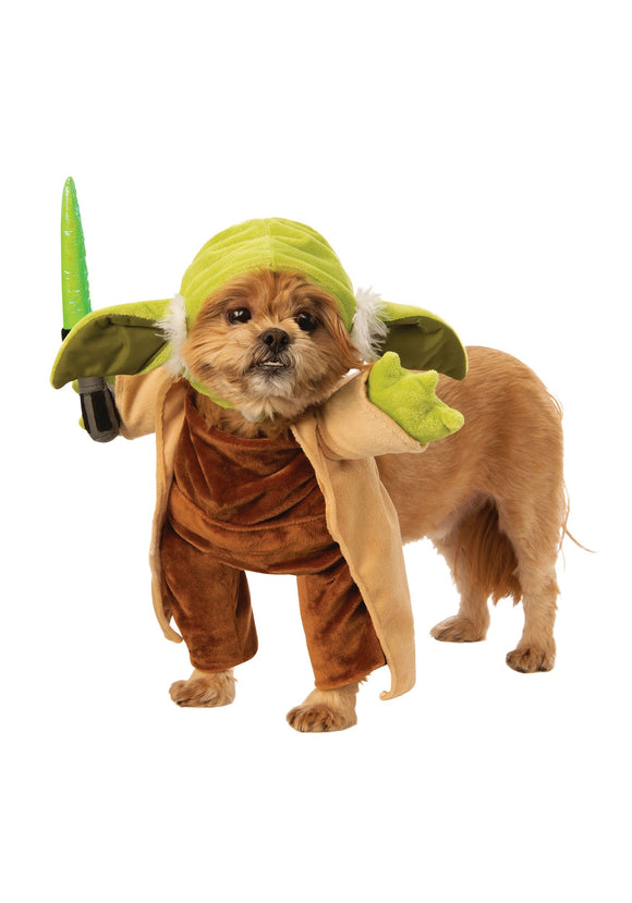 Walking Yoda with Lightsaber Dog Star Wars Costume