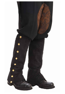 Steampunk Black Suede Spats