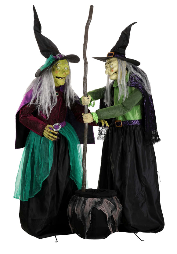 Stirring Up Trouble Animated Outdoor Witch Decoration