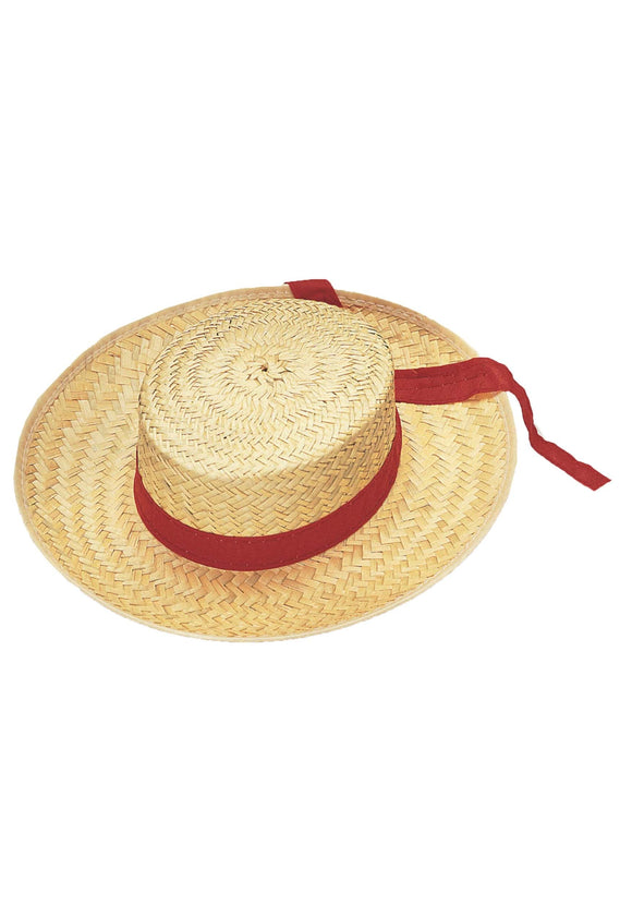 Straw Gondolier Hat Costume Accessory