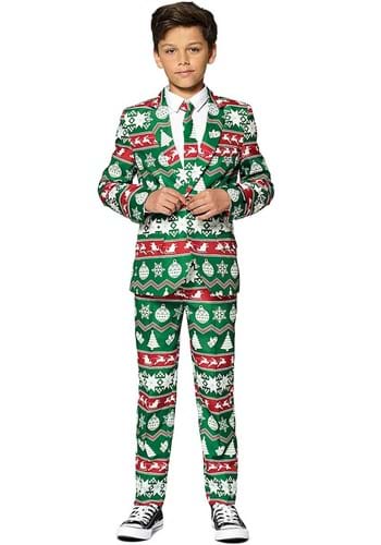 Suitmeister Christmas Green Nordic Boys Suit