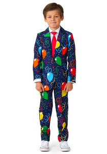 Suitmeister Boys Confetti Balloons Navy Suit