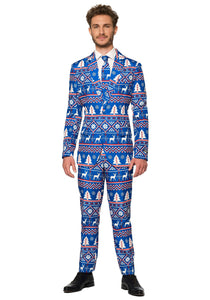 Blue Nordic Christmas Men's Suitmeister Suit