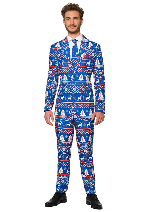Blue Nordic Christmas Men's Suitmeister Suit