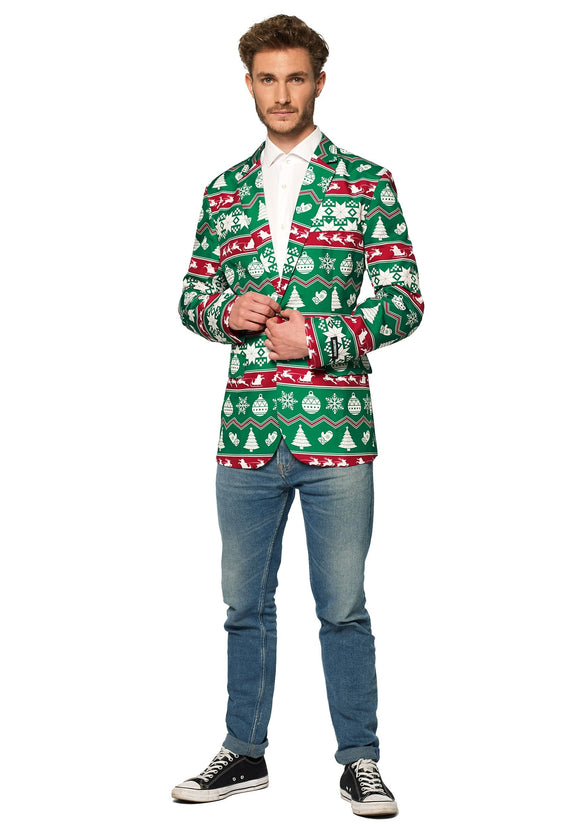 Christmas Green Nordic Men's Blazer Suitmeister