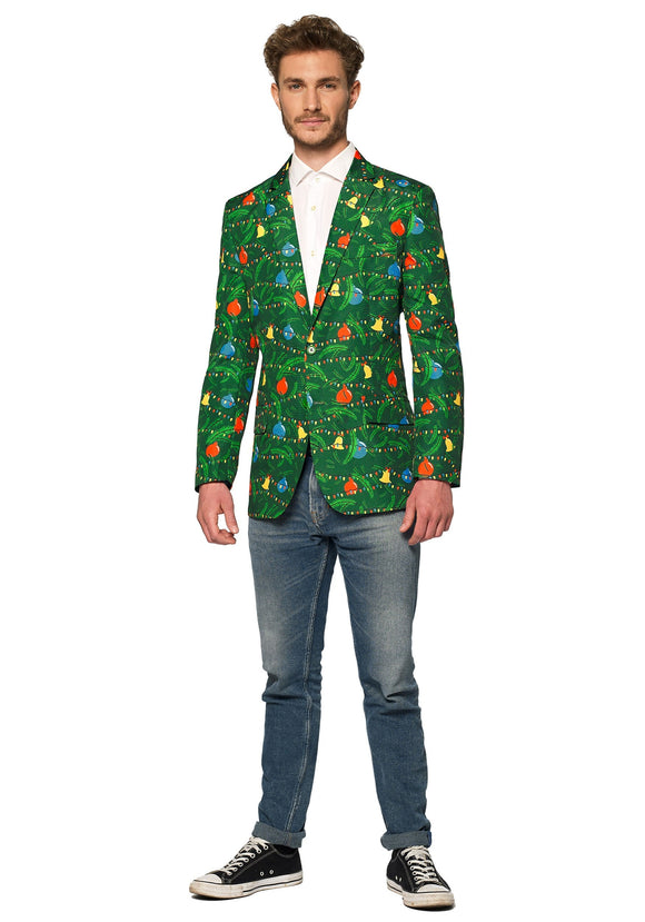 Christmas Green Tree Light Up Men's Blazer Suitmeister