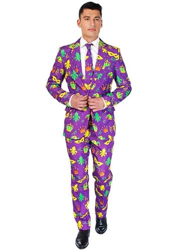 Suitmeister Mardi Gras Purple Icons Mens Suit