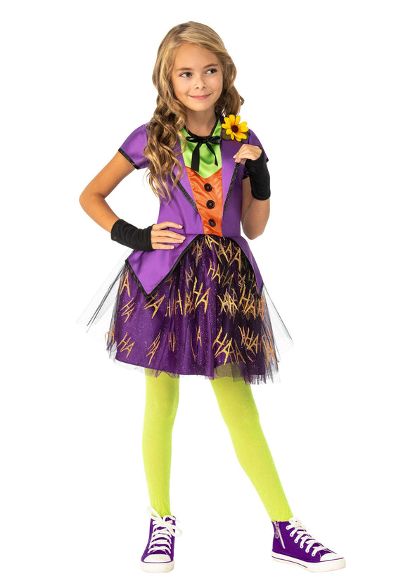 Girl's Super Villains Joker Costume