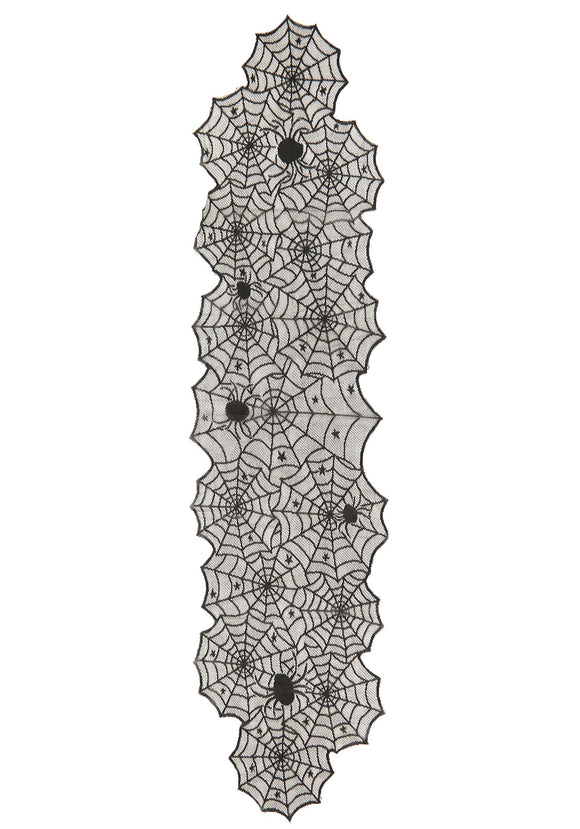 Swarm of Spider Webs Table Runner Halloween Decoration
