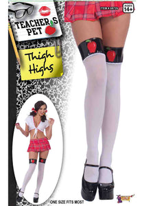 Women's Teacher's Pet White Thigh Highs