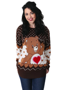 Adult Tenderheart Bear Care Bears Ugly Christmas Sweater