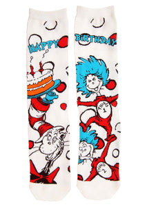 Adult The Cat in the Hat Birthday Crew Socks