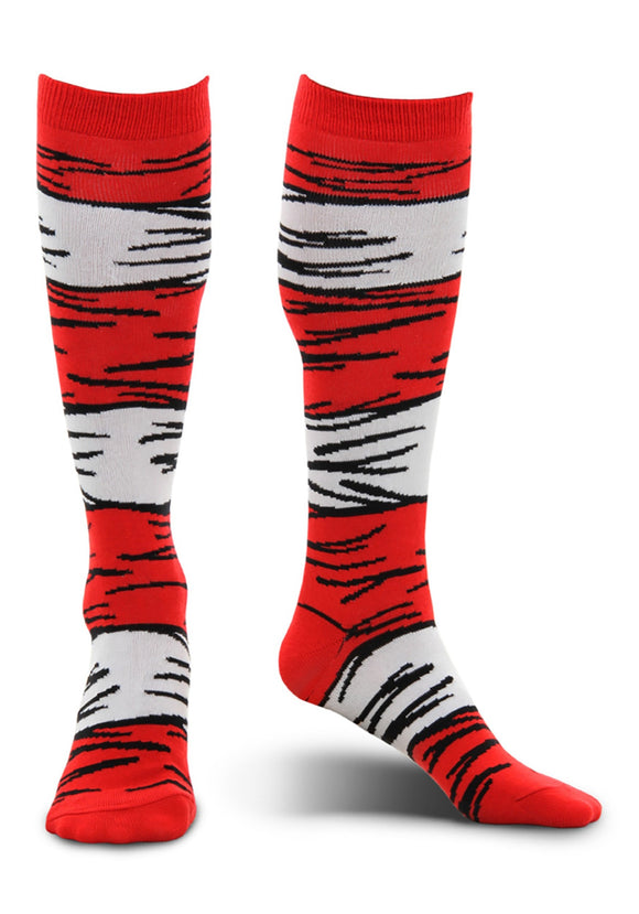The Cat in the Hat Costume Socks for Adults