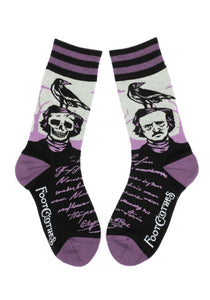 The Raven Edgar Allan Poe Socks Adult