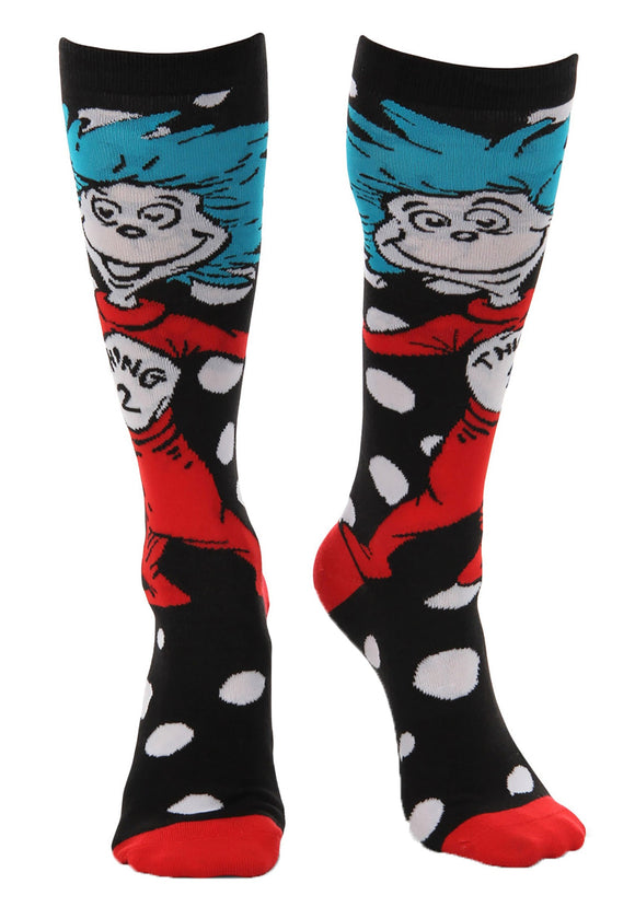 Knee High Thing 1 & Thing 2 Costume Socks