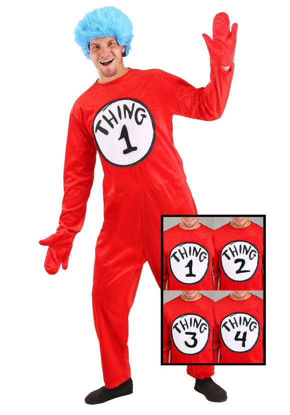 Adult Dr. Seuss Thing 1 and 2 Deluxe Costume