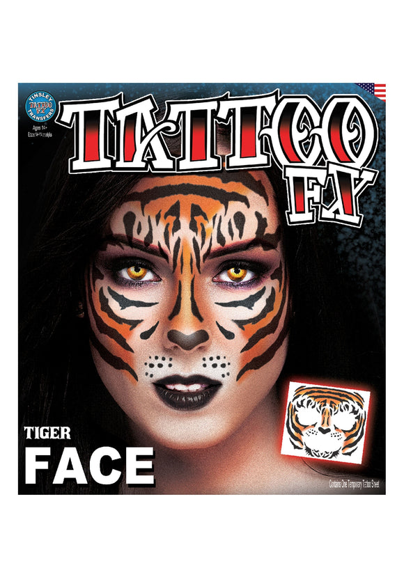 Tiger Face Tattoo Costume Accessory