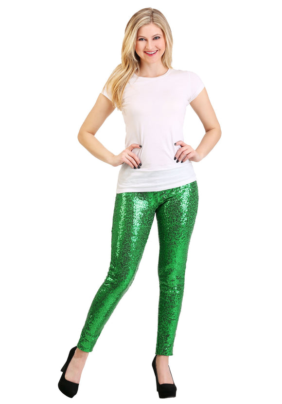 Tipsy Elves Women s Green Sequin Leggings Kids Halloween Costumes