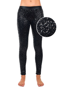 Tipsy Elves Black Sequin Women's Leggings