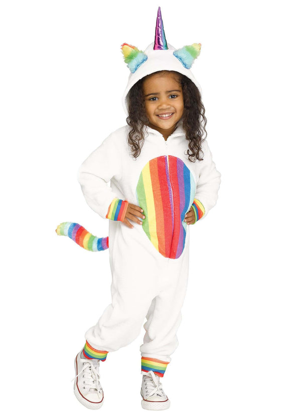 Girl's Toddler Rainbow Unicorn Costume