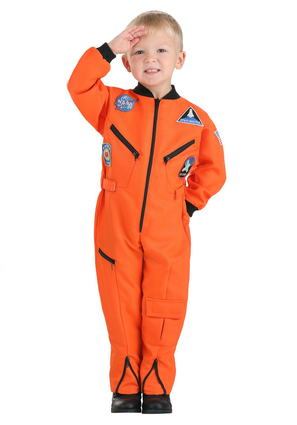 Orange Astronaut Jumpsuit Toddler Costume