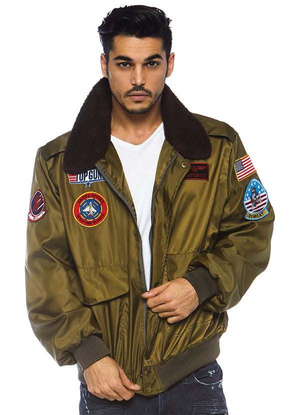 Top Gun Nylon Bomber Costume Jacket for Men