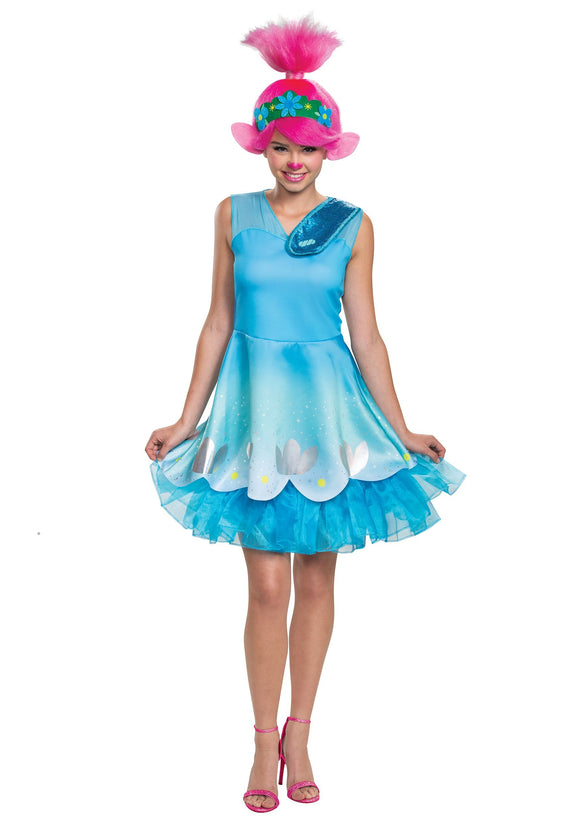 Women's Trolls World Tour Poppy Costume | Princess Poppy Halloween Costume