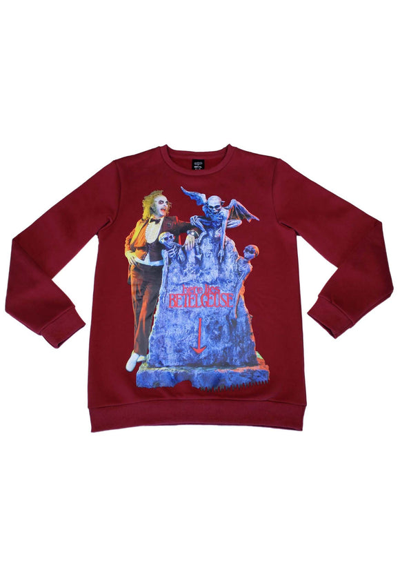 Cakeworthy Beetlejuice Tombstone Crew Neck Sweater for Adults