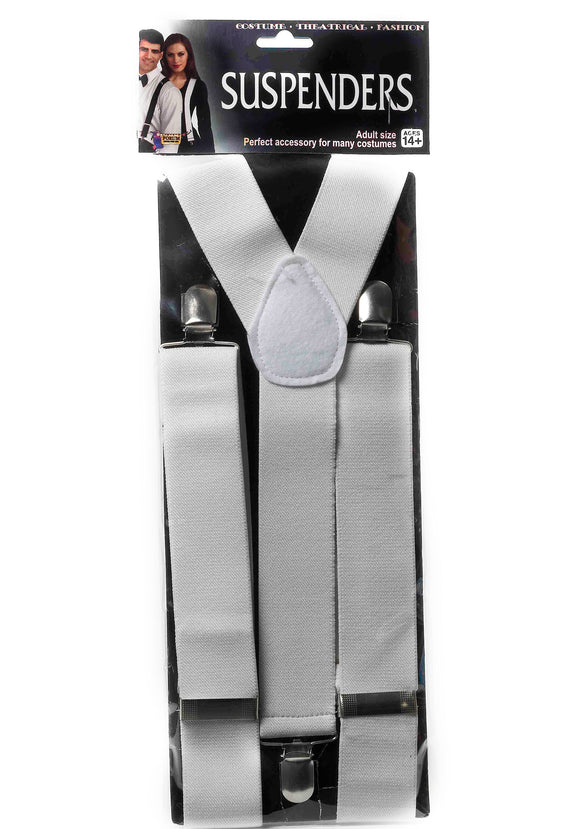White Suspenders for Adults
