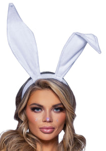 Velvet White Bendable Bunny Ears