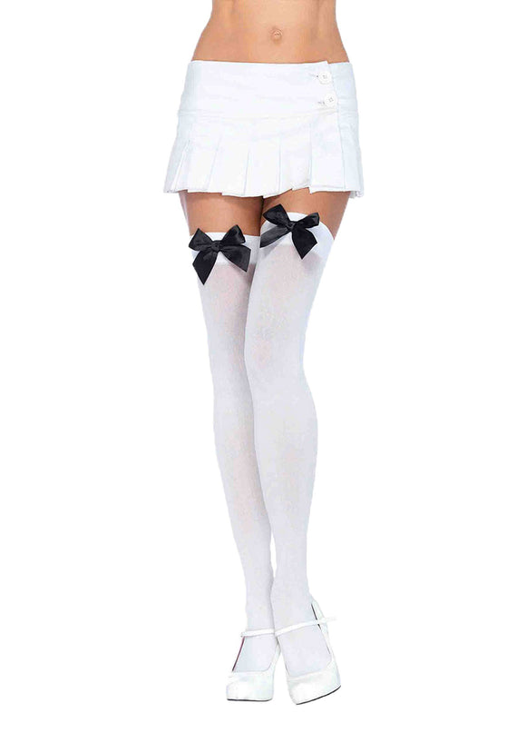 White Stockings with Black Bows
