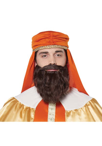 Mens Wise Man Brown Wig and Beard