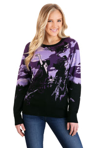 Witch's Moonlight Ride Halloween Sweater for Adults