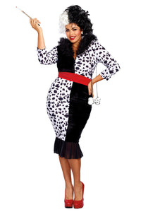 Dalmatian Diva Woman's Plus Size Costume 1X 2X 3X