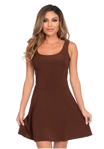 Basic Brown Skater Dress Costume for Women