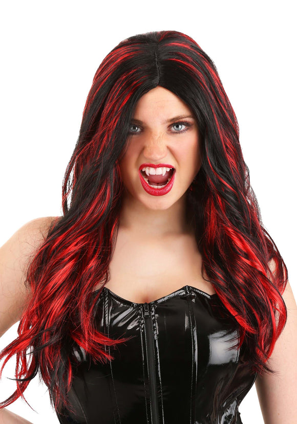 Women's Red and Black Vampire Wig