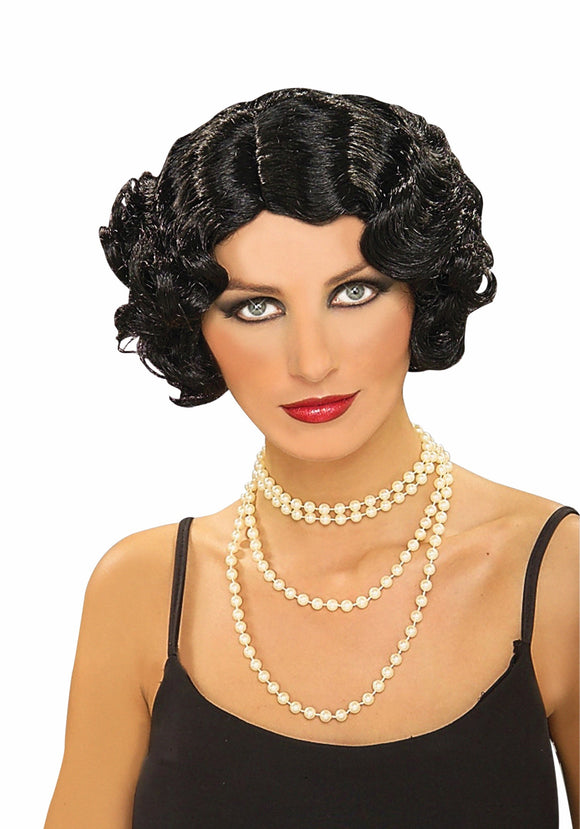 Black Flapper Women's Wig