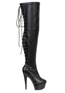 Black Lace Thigh High Women's Boots