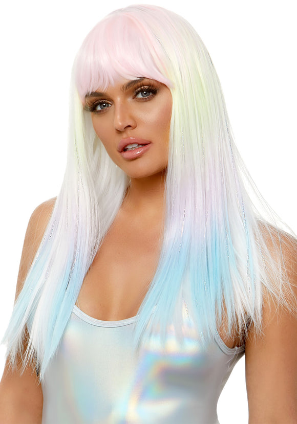 Black Light Pastel Rainbow Women's Wig