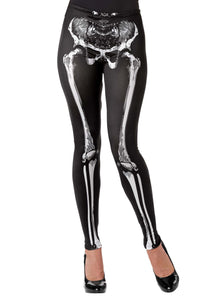 Women's Black Skeleton Legs Leggings