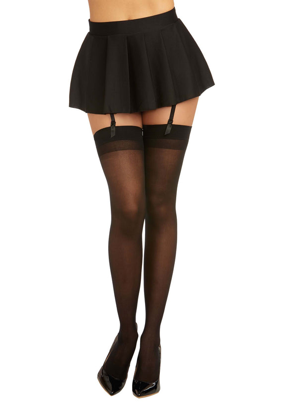 Women's Black Thigh High Stockings with Back Seam Tights